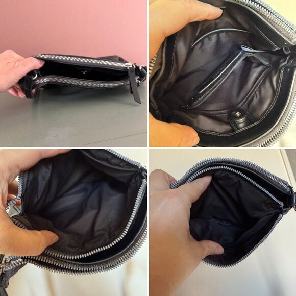 Nine West Small Crossbody Bag Multi Compartment Zip Closed Adjustable Strap - Picture 4 of 14